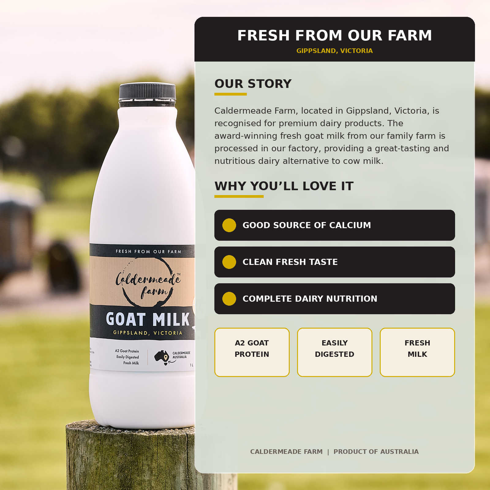 Goat Milk Full Cream 1L - Image 3